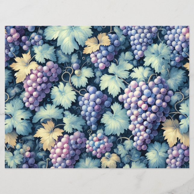 Vintage-Traubenmuster-SchabLon-Papier (Vorderseite)