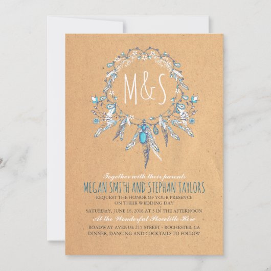 Vintage Träumerei Einladung (Vorderseite)