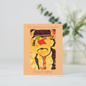 Vintage traurige Clown-Cheers personalisieren Postkarte (Stehend Vorderseite)