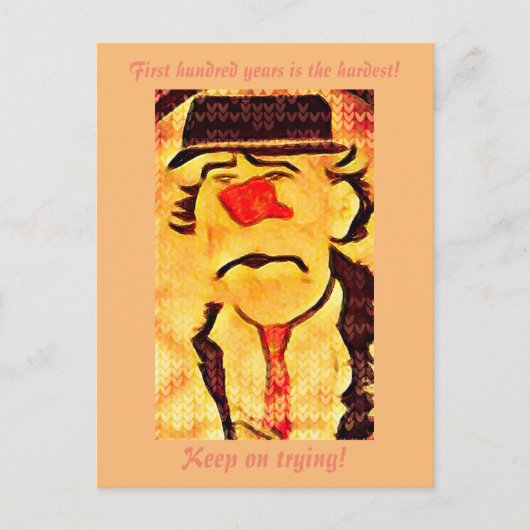 Vintage traurige Clown-Cheers personalisieren Postkarte (Vorderseite)