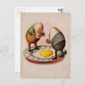 Vintage traurige Eier Postkarte (Vorne/Hinten)