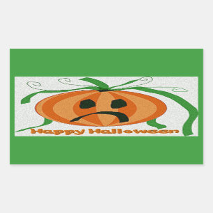 Vintage trauriger Jack o' Lantern Rechteckiger Aufkleber