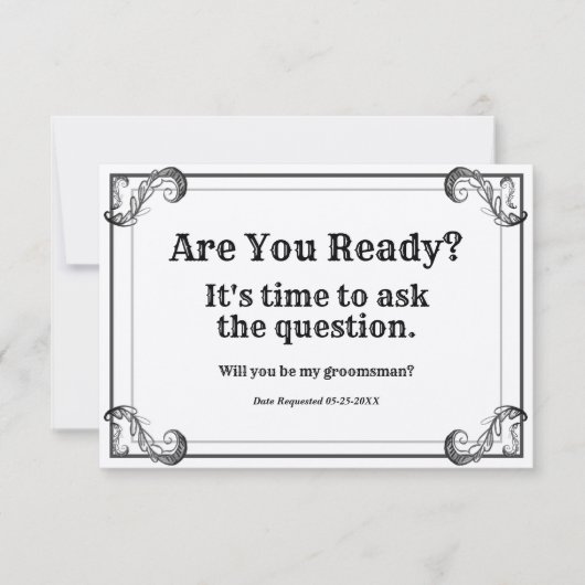 Vintage Trauzeuge-Anfrage Einladung (Vorderseite)