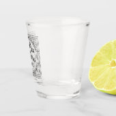 Vintage Trauzeugen Hirsch Kopf Moderne Geometrie Schnapsglas (Rechts)