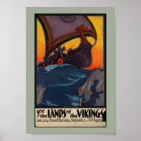 Vintage Travel Advertisement Land der Wikinger