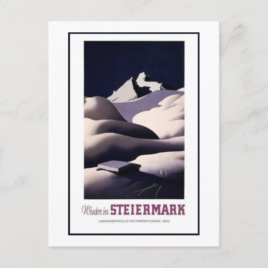 Vintage Travel Advertising for Austria Postkarte (Vorderseite)