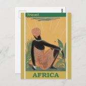 Vintage Travel Africa Retro Tourismus Postkarte (Vorne/Hinten)