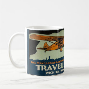 Vintage Travel Air Flugzeug, Wichita die Luft-Haup Kaffeetasse