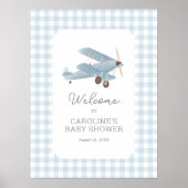 Vintage Travel Airplane Babydusche Begrüßungszeich Poster (Vorne)