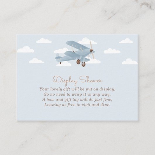 Vintage Travel Airplane Display Showeinlage C Begleitkarte (Vorderseite)