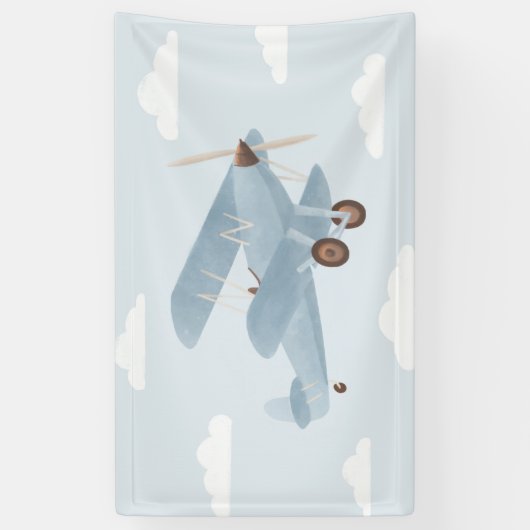 Vintage Travel Airplane Geburtstag Banner (Vertikal)