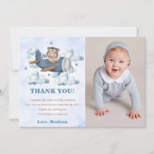 Vintage Travel Airplane Geburtstag Danke Karte (Vorderseite)