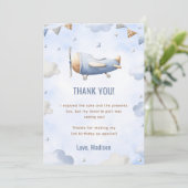 Vintage Travel Airplane Geburtstag Danke Karte (Stehend Vorderseite)