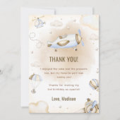 Vintage Travel Airplane Geburtstag Danke Karte (Vorderseite)