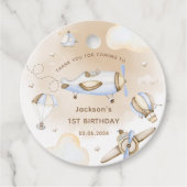 Vintage Travel Airplane Geburtstagsparty Begrüßung Geschenkanhänger (Vorderseite)