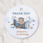 Vintage Travel Airplane Geburtstagsparty Geschenkanhänger (Rückseite)