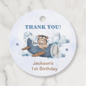 Vintage Travel Airplane Geburtstagsparty Geschenkanhänger (Vorderseite)