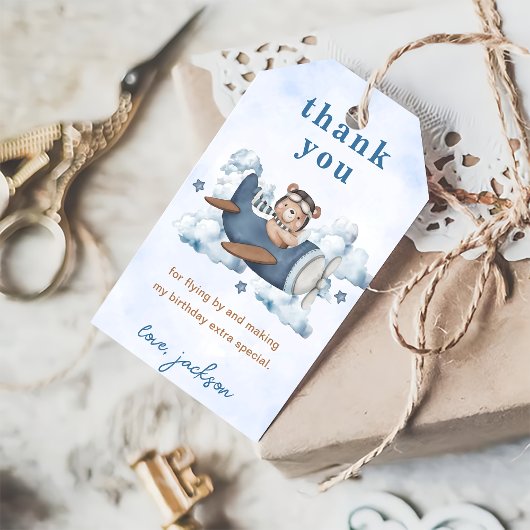 Vintage Travel Airplane Geburtstagsparty Geschenkanhänger