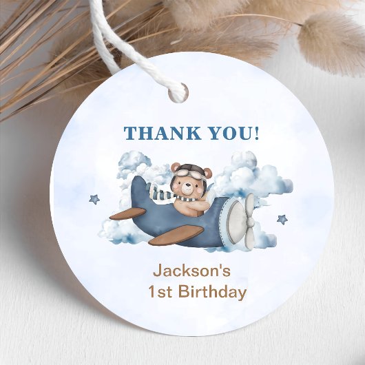 Vintage Travel Airplane Geburtstagsparty Geschenkanhänger