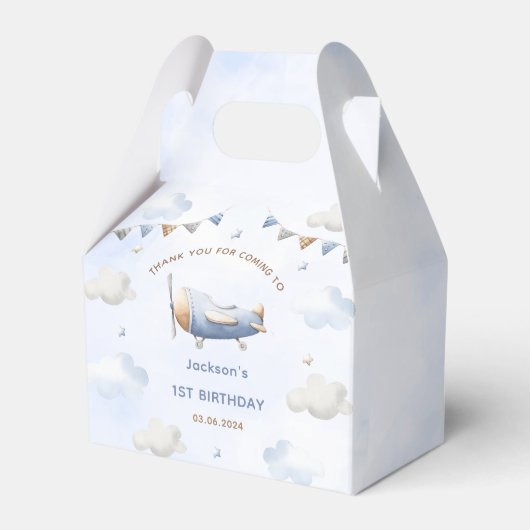 Vintage Travel Airplane Geburtstagsparty Geschenkschachtel (Vorderseite)