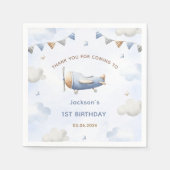 Vintage Travel Airplane Geburtstagsparty Neapel Serviette (Vorderseite)