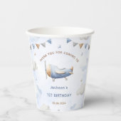 Vintage Travel Airplane Geburtstagsparty Pappbecher (Vorderseite)