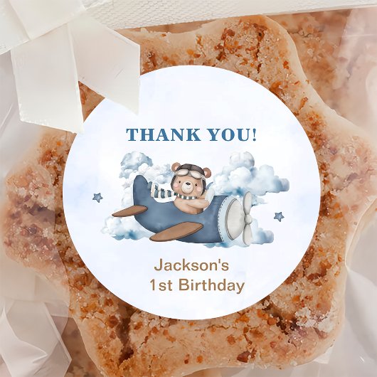 Vintage Travel Airplane Geburtstagsparty Runder Aufkleber