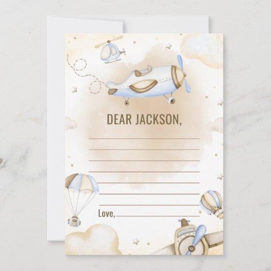 Vintage Travel Airplane Time Capsule Note Card Einladung (Vorderseite)