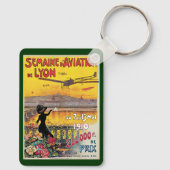 Vintage Travel, Airplanes Air Show, Lyon, Frankrei Schlüsselanhänger (Rückseite)