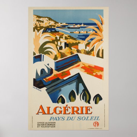 Vintage Travel - Algerien - Nordafrika Poster (Vorne)