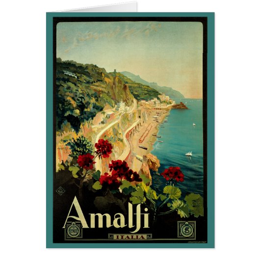 Vintage Travel, Amalfi Italienischer Küstenstrand (Vorne)
