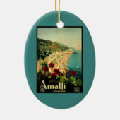 Vintage Travel, Amalfi Italienischer Küstenstrand Keramikornament (Hinten)