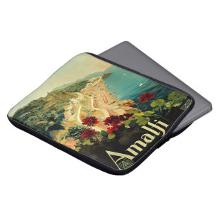 Vintage Travel, Amalfi Italienischer Küstenstrand Laptopschutzhülle