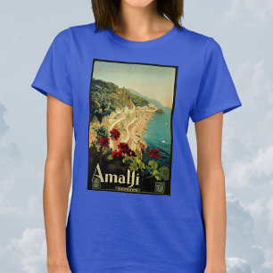 Vintage Travel, Amalfi Italienischer Küstenstrand T-Shirt