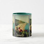 Vintage Travel, Amalfi Italienischer Küstenstrand Tasse (Zentrum)