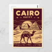 Vintage Travel Ancient Ägypten Pyramide Retro Graf Postkarte (Vorne/Hinten)