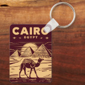 Vintage Travel Ancient Ägypten Pyramide Retro Graf Schlüsselanhänger (Rückseite)