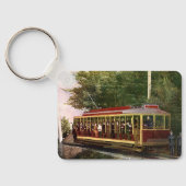 Vintage Travel and Transportation Electric Trolley Schlüsselanhänger (Rückseite)