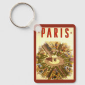 Vintage Travel, Arc de Triomphe Paris France Schlüsselanhänger (Vorderseite)