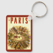Vintage Travel, Arc de Triomphe Paris France Schlüsselanhänger (Rückseite)