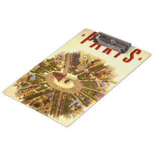 Vintage Travel, Arc de Triomphe Paris Frankreich Klemmbrett