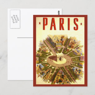 Vintage Travel, Arc de Triomphe Paris Frankreich Postkarte