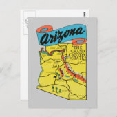 Vintage Travel Arizona AZ Staat Label Postkarte (Vorne/Hinten)