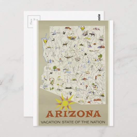 Vintage Travel Arizona Postkarte (Vorne/Hinten)