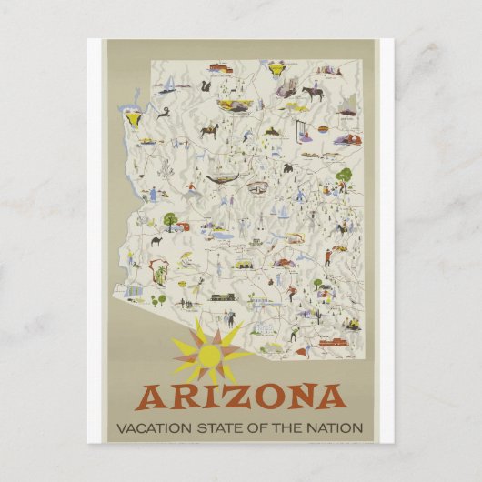 Vintage Travel Arizona Postkarte (Vorderseite)