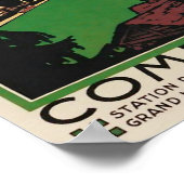 Vintage Travel Art Deco Poster Combloux, Frankreic (Ecke)