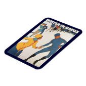 Vintage Travel, Art Deco, Winter Davos Schweiz Magnet (Linke Seite)