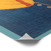 Vintage Travel, Art Deco, Winter Davos Switzerland Poster (Ecke)