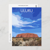 Vintage Travel Art Uluru Australien Postkarte (Vorne/Hinten)
