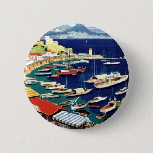 Vintage Travel Athens Griechenland Button (Vorderseite)
